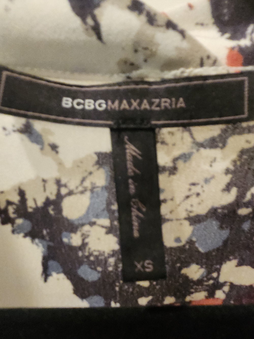 BCBGMaxAzria Multi-Color Abstract Wrap Blouse - Picture 4 of 4